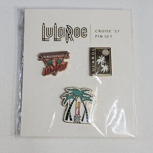 LuLaRoe 2017 Cruise Collectible Pin Set. 3 pins. Palm Trees Tropical Cruise